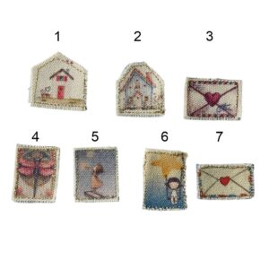 Ciondoli "Orizzonti di stoffa" - Design Cuori e stelle 35mm